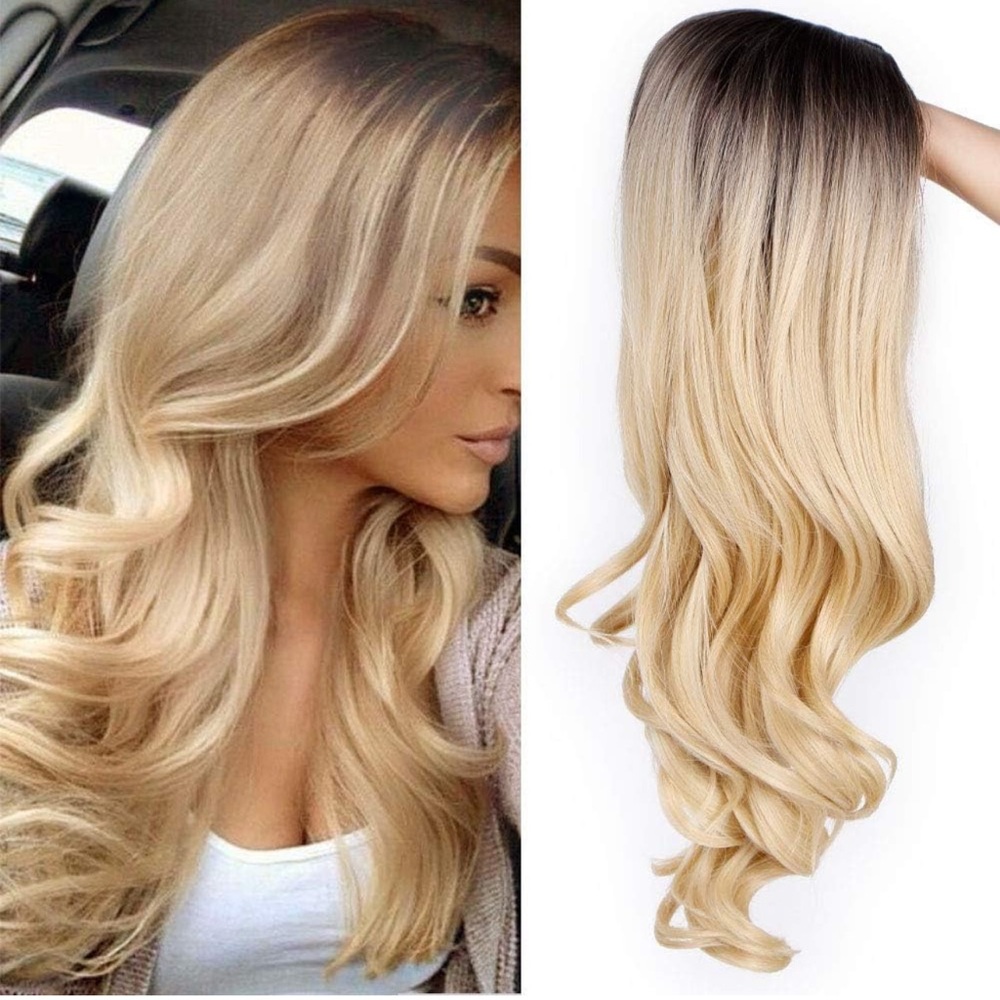 Ombre blonde wig and wig cap bundle